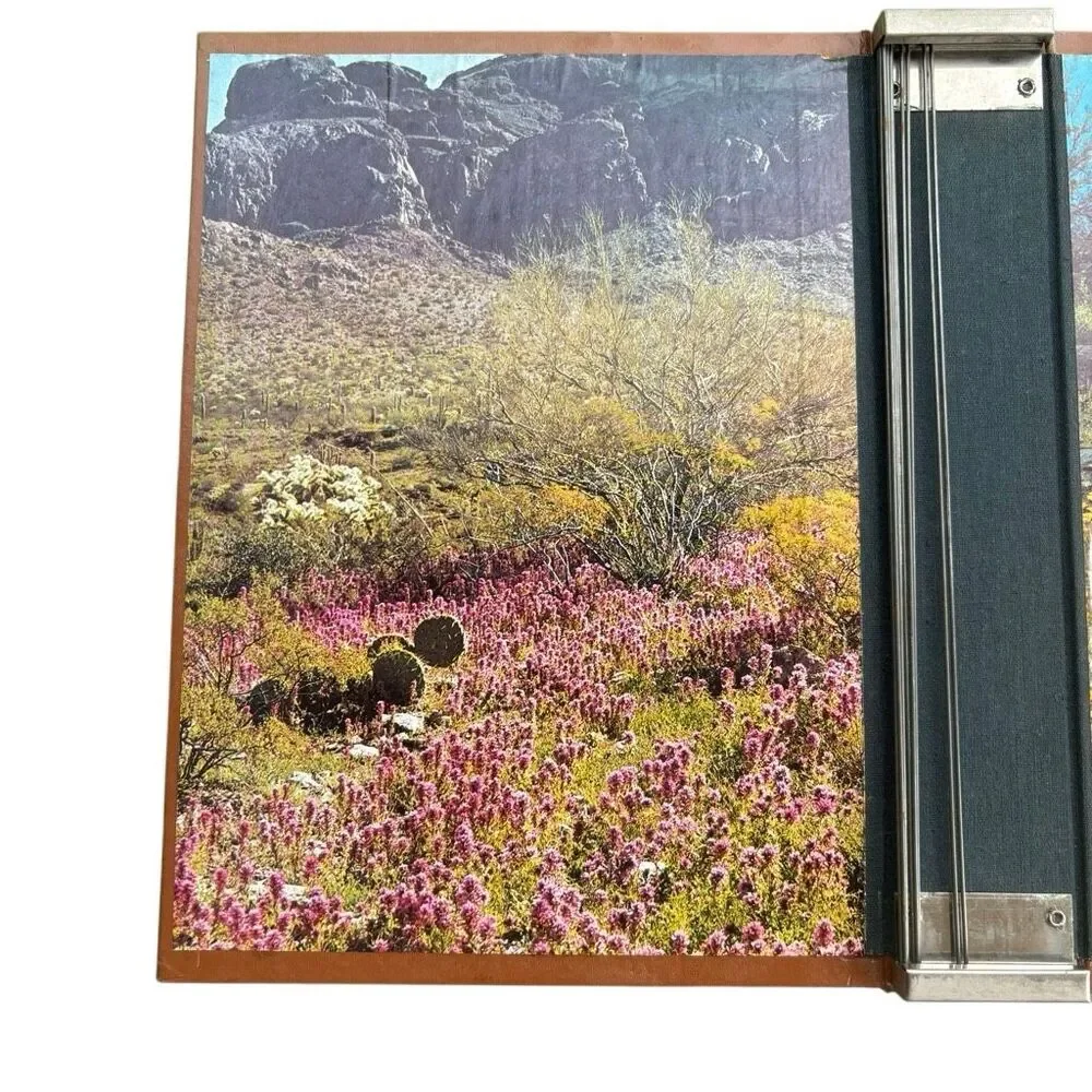 Vintage Arizona Highways Magazine Binder Holder Brown Embossed Cactus Hardcover⁠